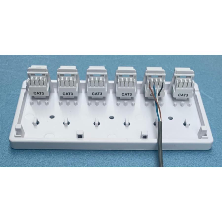 6回路 電話用 集合ローゼット6極4芯 RJ11X6 組み立て式 : 通信情報