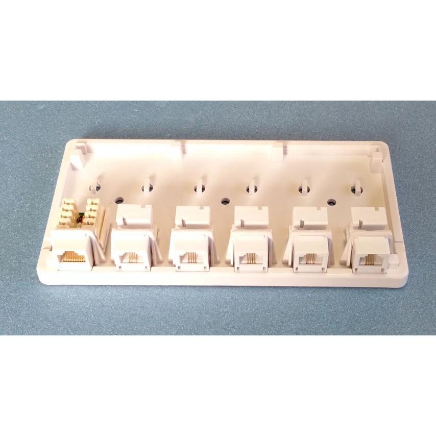 6回路 電話LAN 集合ローゼット6極4芯 RJ11X5 RJ45Cat.5eX1