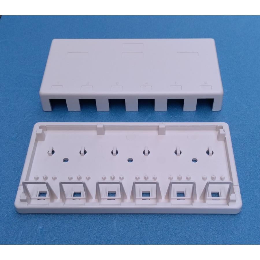 6回路 電話LAN 集合ローゼット6極4芯 RJ11X5 RJ45Cat.5eX1