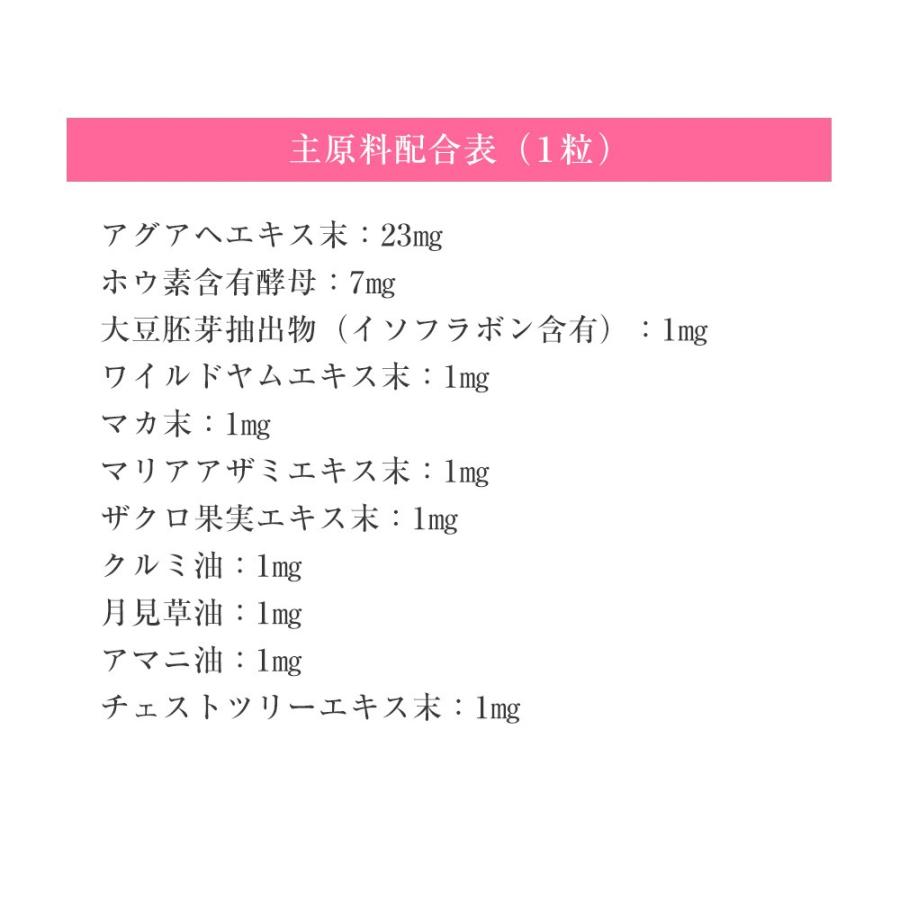 クーポンで222円 バストケアサプリ プリンセスモア 約1ヵ月分 アグアヘ ホウ素 ボロンマカ ザクロ クルミ 女性｜seedcoms｜19