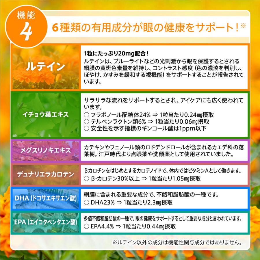サプリ サプリメント 1粒にルテイン20mg配合 機能性表示食品 アイジェニック 1ヵ月分 DHA EPA イチョウ葉 サプリメント 眼鏡 コンタクト 眼の健康爆買 | seedcoms | 11