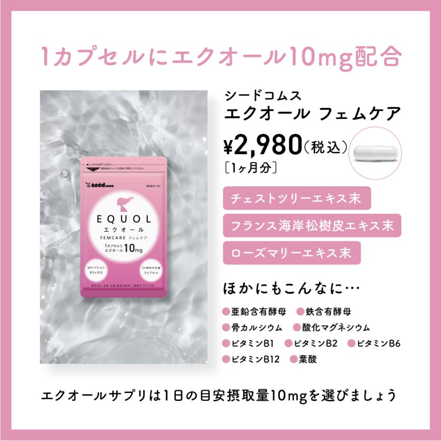 seedcoms 1カプセル10mgのエクオール配合 エクオールフェムケア