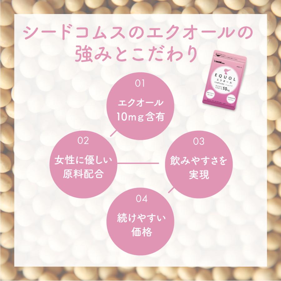 1カプセル10mgのエクオール配合 エクオールフェムケア 40mgのチェストツリー配合 国内製造 正規品 約3ヵ月分 大豆イソフラボン PMS