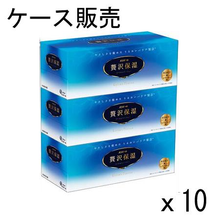 【ケース販売】エリエール ティッシュ 保湿 200組×30箱(3箱×10パック) パルプ100% 贅沢保湿 大王製紙（Yahoo!・クリーンエキスパート）