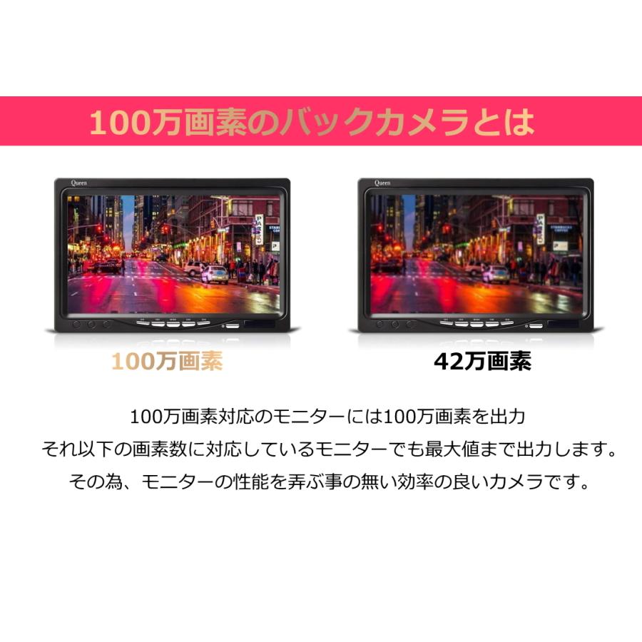 バックカメラ バックモニター 100万画素 後付け 24v 超広角 高画質 4ピン 配線 ナンバー 本体 バックカメラセット｜seedjapan｜06