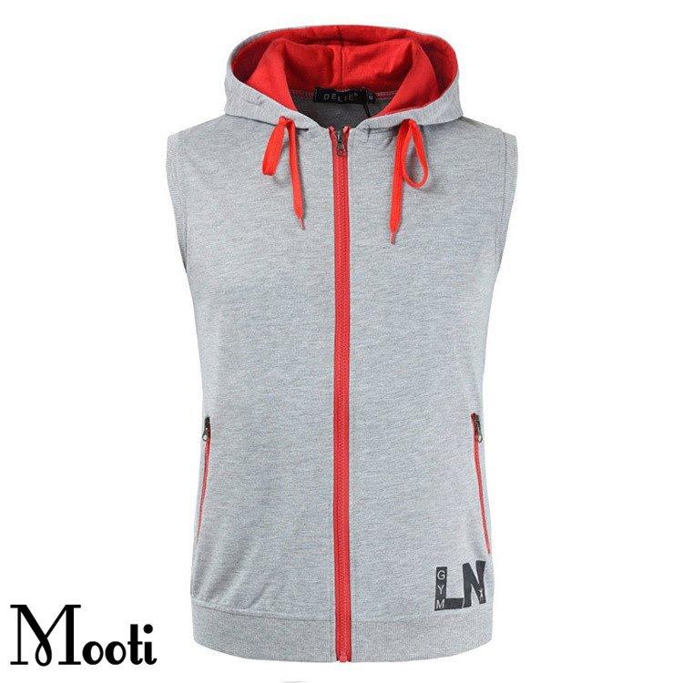 数々のアワードを受賞 袖なし 配色 ジップアップパーカー メンズ ノースリーブパーカー フード付き メンズファッション パーカー パーカー Option 2 ライトグレー Limassentosa Co Id