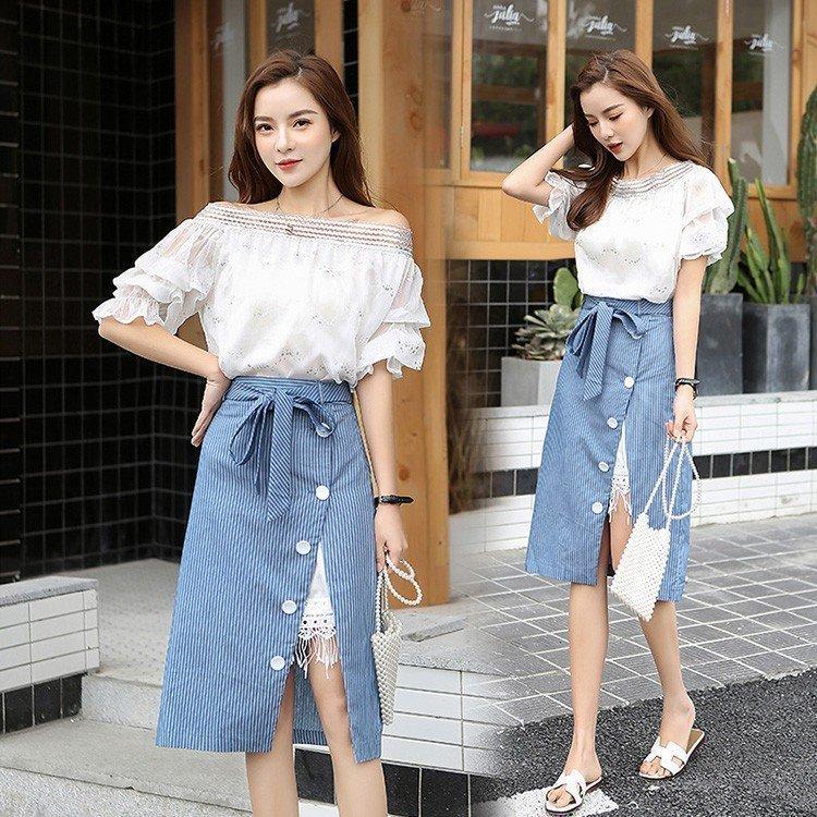 セットアップ レディース 40代 春 夏 半袖 肩出し セットアップ 通勤 リボン スカート フレア袖 シフォン セットアップ カジュアル オシャレ 韓国風 着痩せ L9eauhhvwt Chicagocriminaldefenselawyersblog Com