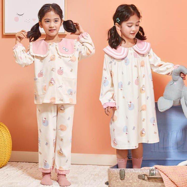 かわいい 子供服 パジャマセット 長袖 部屋着 春秋 ルームウェア コットン 前開き 綿 キッズ