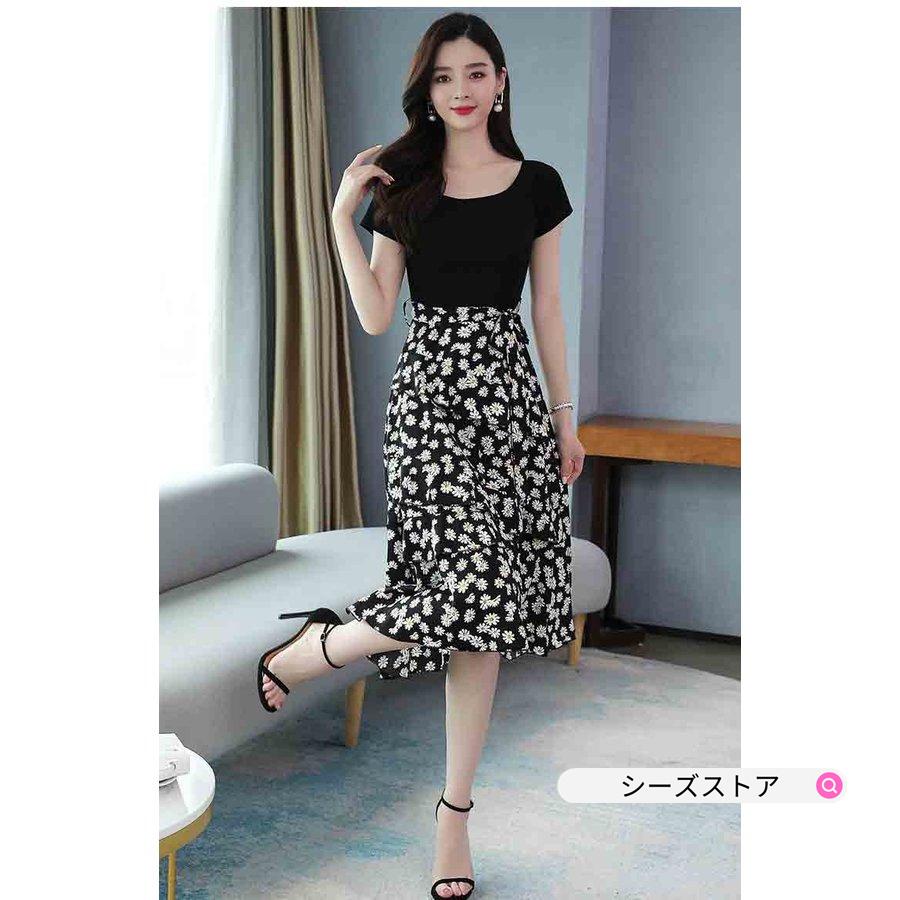 注目ショップ ブランドのギフト ワンピース 新品 着痩せ 上品 韓国風 おしゃれ パーティードレス 大きいサイズ チュニック 花柄 シフォンワンピース きれいめ 夏 半袖 40代 レディース ワンピース サイズ M Www We Job Com