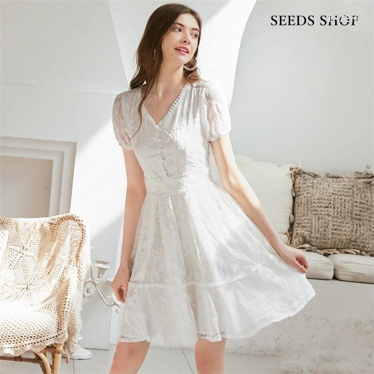 当店在庫してます レースワンピース 夏 春 ミディアム 半袖 薄手 Aライン 総レース お出かけ 日常 デート リゾート 旅行ワンピース 無地 大きいサイズ ワンピース Size Xl Www We Job Com