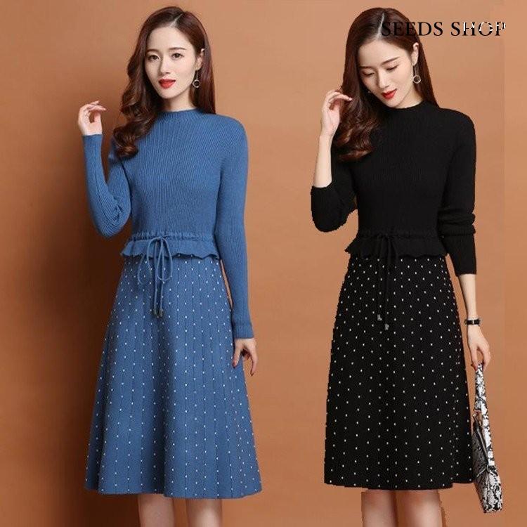 ロングワンピース ニット レディース 秋 冬 ロングニットワンピース ワンピース きれいめ ワンピース 長袖 マキシワンピース 通勤 Ol 着やせ 最高級