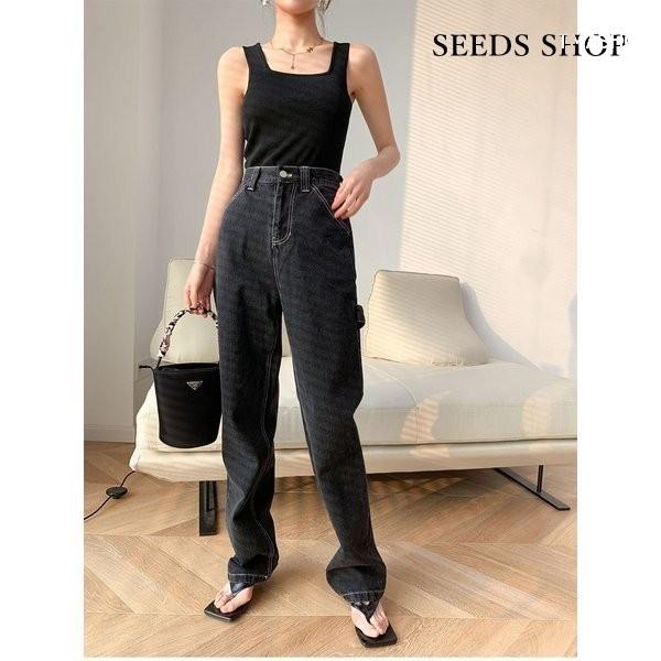 4年保証 デニムパンツ ジーンズ ボトムス レディース ウエストタック ストレートデニムゆったり ハイウエストデニム チノパンツ ベーシックデニム Materialworldblog Com