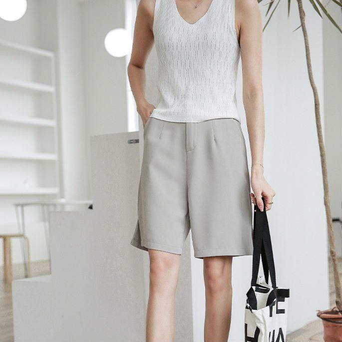 レディース ボトムス ハーフパンツ ストレート 無地 春夏 カジュアル キュート 大人可愛い ラフスタイル きれいめ キレカジ オフィス きちんと感 Kmymxkqvol Www Cosbrapim Com Br