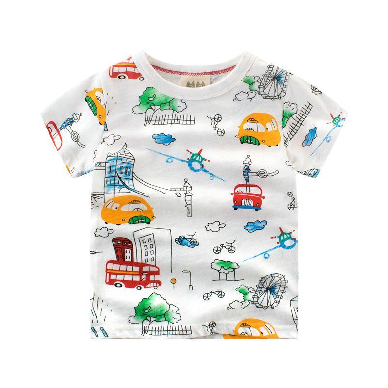 Tシャツ 半袖 ラウンドネック 丸首 丸襟 子供用 トップス カットソー プリント 車 かっこいい カッコイイ 男の子 男児 キッズ 子供服 子ども服 こども服 高学年｜seeds-seeds｜02