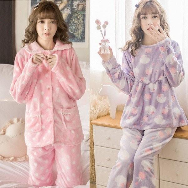 枚数限定 ルームウエア モコモコ パジャマ レディース 冬 フランネル 厚手 保温 ームウエア 花柄 上下セット 大きいサイズ 暖かい 可愛い 部屋着 女性パジャマ Hanagrocare Com
