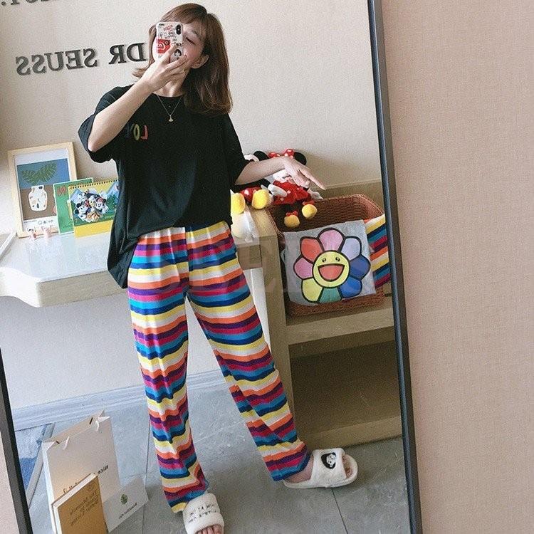 パジャマ ルームウェア レディース 春夏 半袖 パジャマ 綿ルームウェア レインボー色花 大きいサイズ 上下セット 可愛い パジャマ 女性 部屋着 寝巻き 2色 Y シーズストア 通販 Yahoo ショッピング