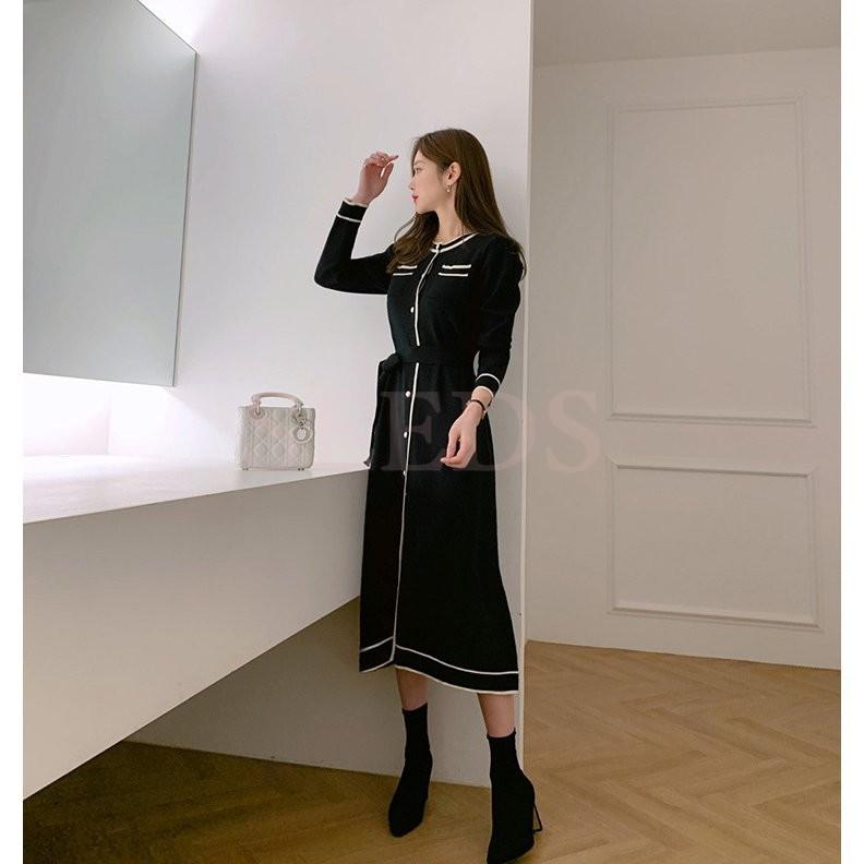 種類豊富な品揃え ニット黒ワンピ 長袖ワンピース 秋冬 40代 レディース ニットワンピース フレアスカート 着痩せ 上品 大人 韓国風 オシャレ ニットインナー マキシ丈 ワンピース サイズ F Www We Job Com