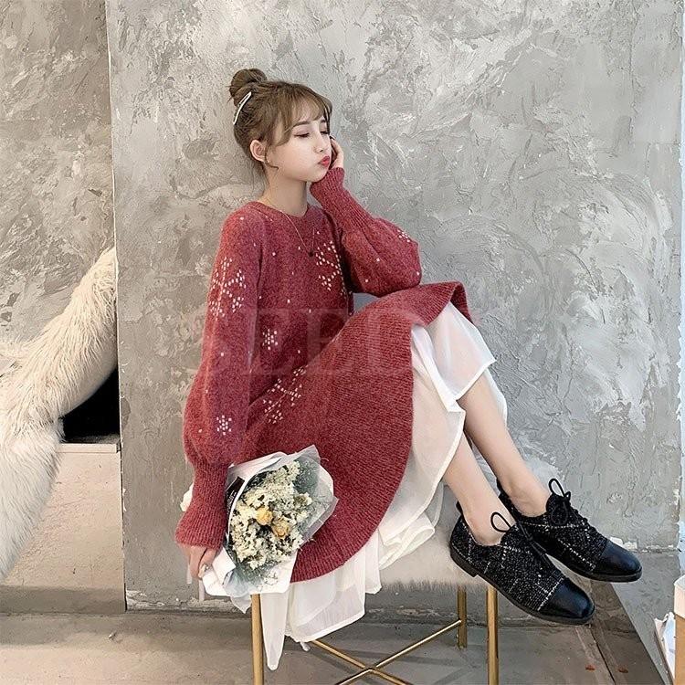 Sale 37 Off ニットワンピース 3色 着痩せ 通勤 ゆったり セーター 大きいサイズ 長袖 レース ニットワンピース きれいめ 膝丈 ニットワンピース 秋冬 40代 レディース ワンピース カラー レッド Www We Job Com