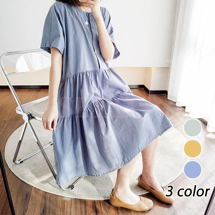 ワンピース レディース 夏 半袖 きれいめ 可愛い ドット ロング丈ワンピース 綿麻 通勤ワンピース オシャレ カジュアル Aラインスカート 大人 上品 春新作の