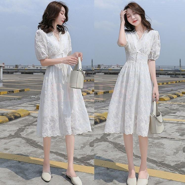 ワンピース レディース ワンピース Vネック 白 スリット マキシワンピース 通勤 Ol 韓国風ワンピース 夏 ロングワンピース Y シーズストア 通販 Yahoo ショッピング