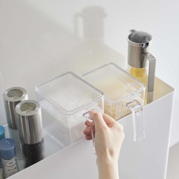 tower 山崎実業 隠せる調味料ラック タワー ホワイト6003 / ブラック