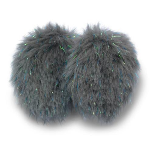 即日発送eyeellike21AWグレー フェイクファー 耳あて　y2k 00s ショップニコニコ ShopNikoNiko 星マーク フェイクファー イヤーマフ