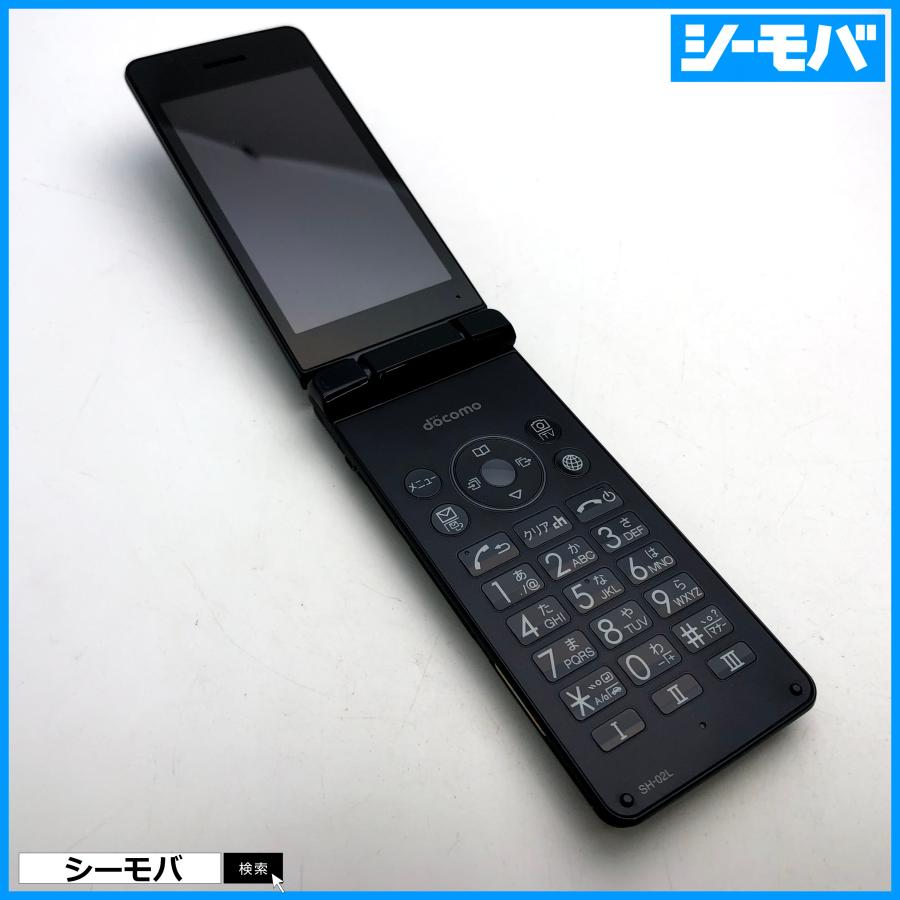 SH-02L ブラック 本体 セット 箱なし ガラケー AQUOS ケータイ SH-02L ブラック 美品リアカバーなしジャンク