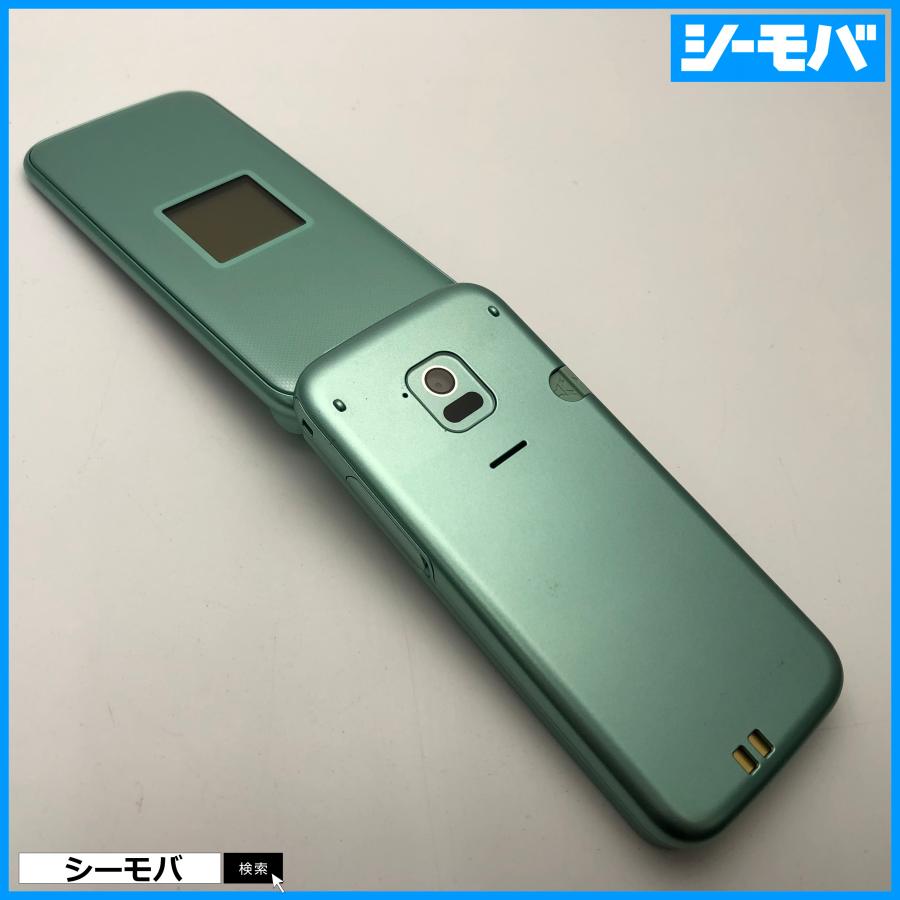ガラケー らくらくホン F-02J 美品 ドコモ グリーン SIMロック解除可能