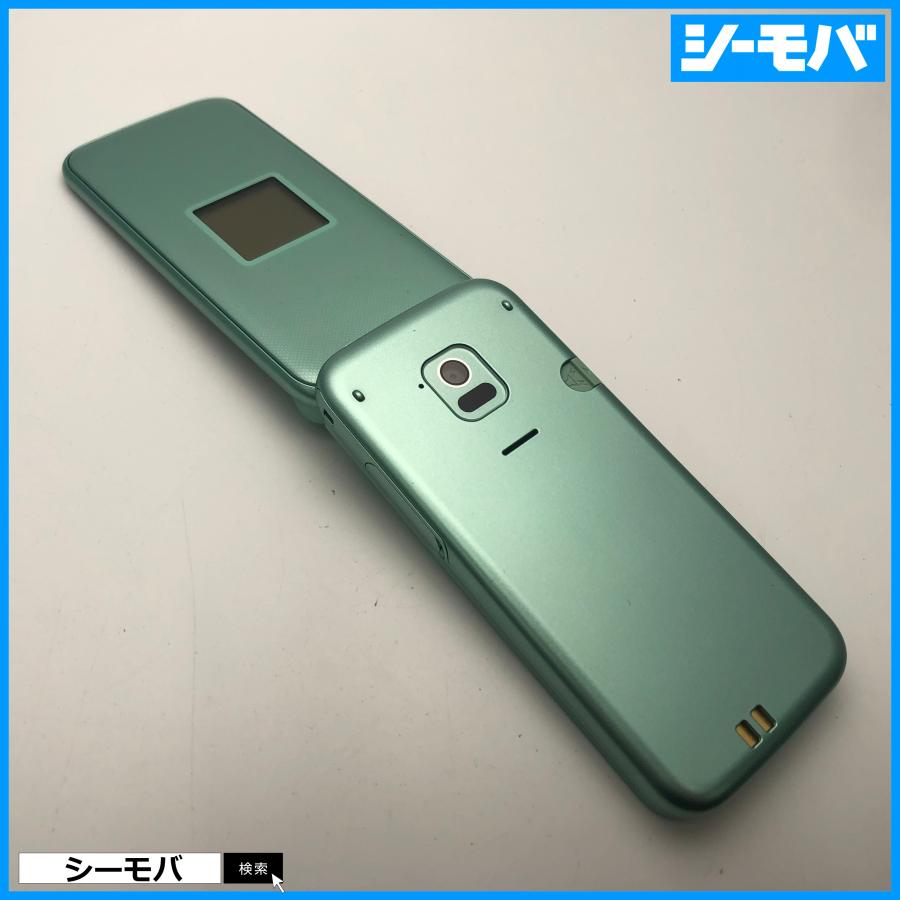 ガラケー らくらくホン F-02J 美品 ドコモ グリーン SIMロック解除可能