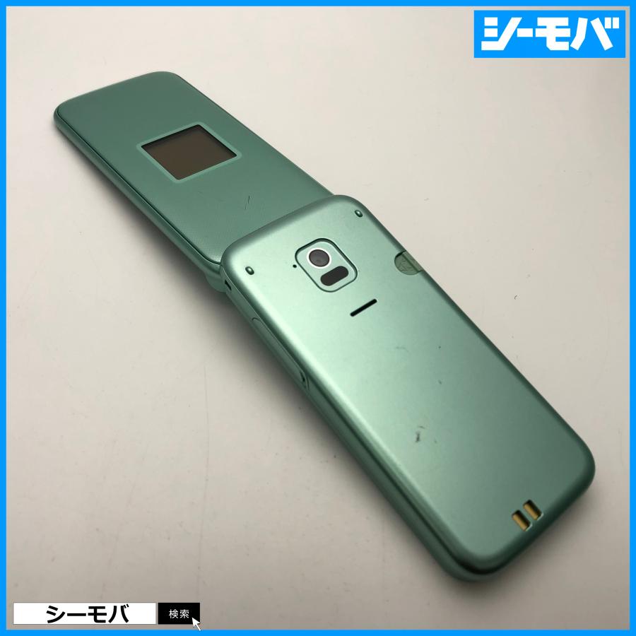 ガラケー らくらくホン F-02J 中古 ドコモ グリーン SIMロック解除可能