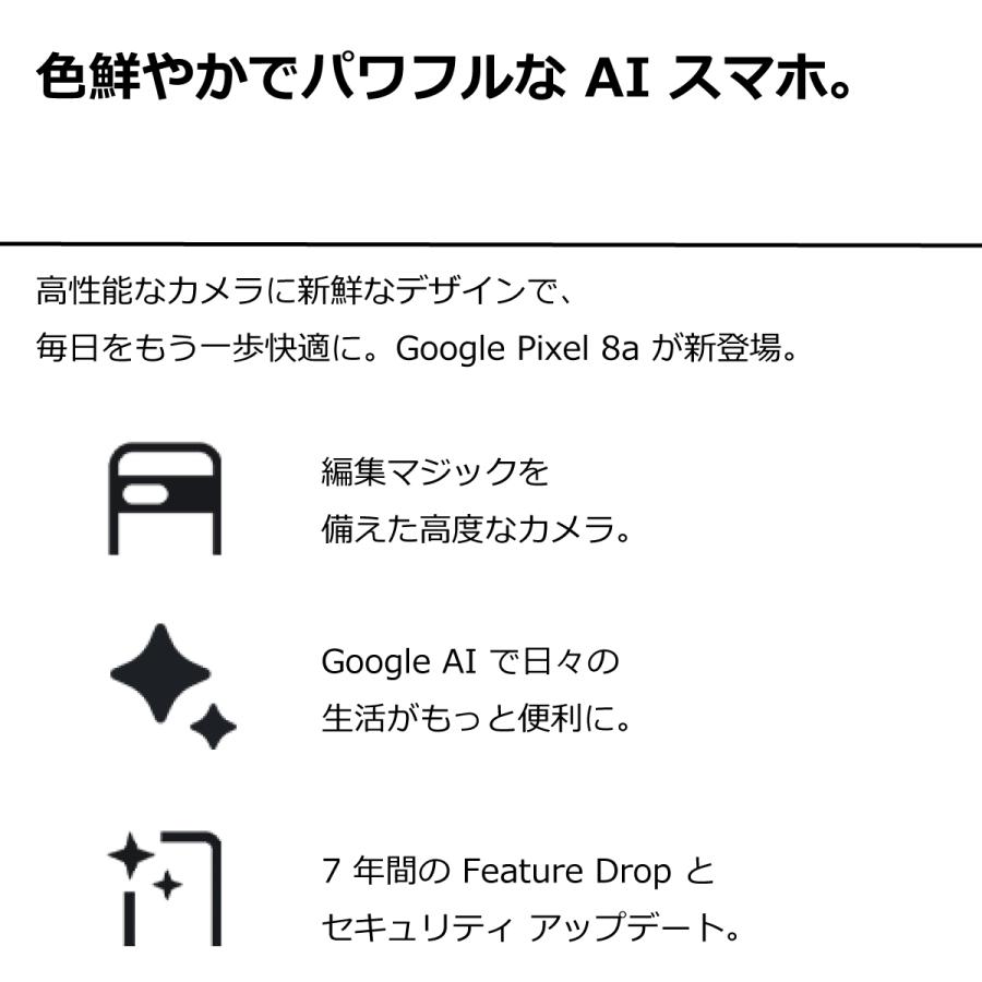 スマホ Google Pixel8a 超美品 G576D 128GB SIMフリー ホワイト