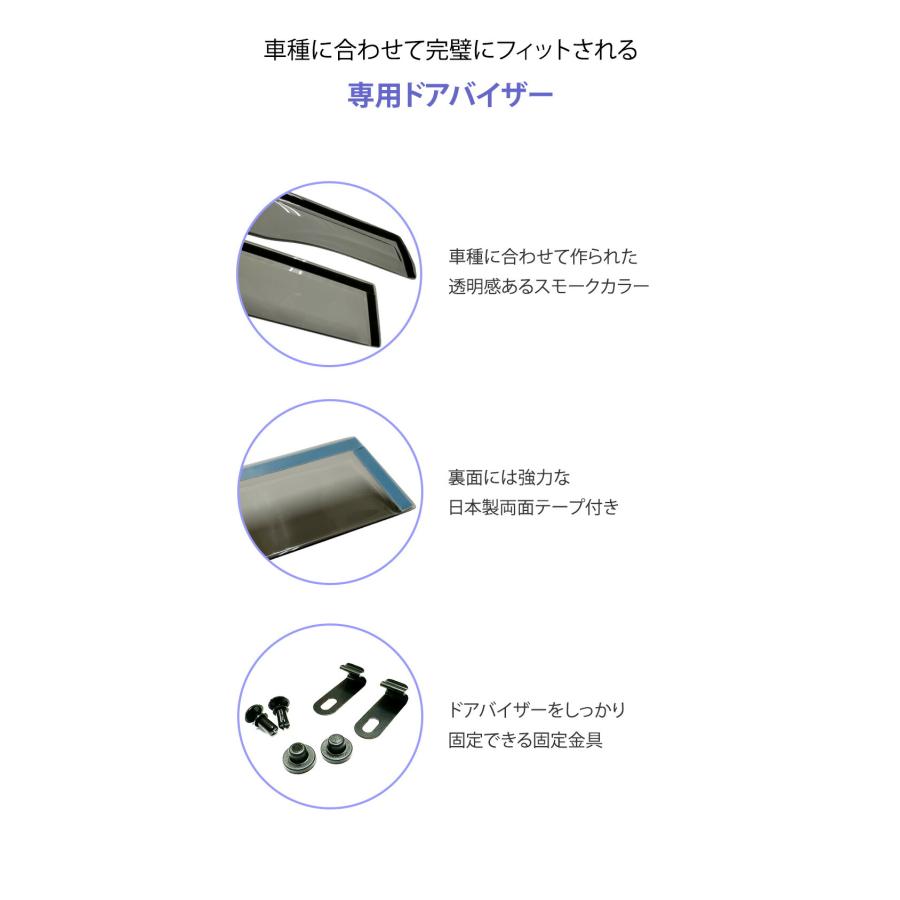 新型 フレアワゴン カスタムスタイル ドアバイザー 半透明ブラック 1台