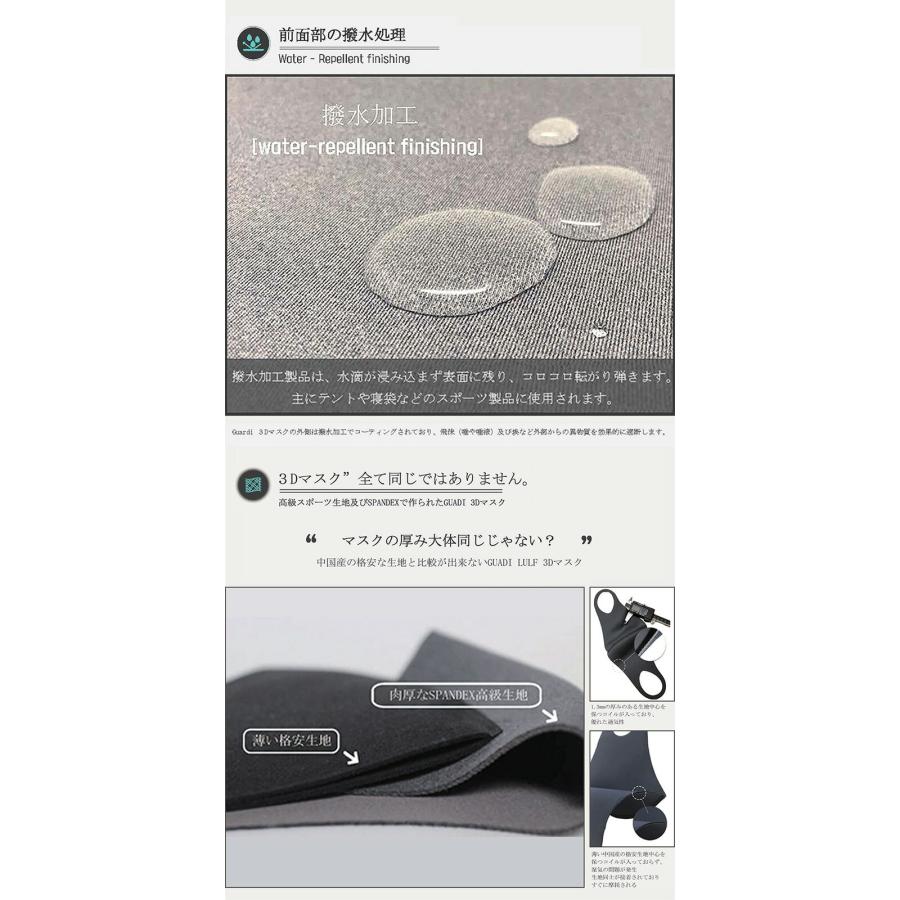 2枚 LULF Guardi 3D MASK 3色 ＆ 5サイズ 洗えるマスク 3Dマスク