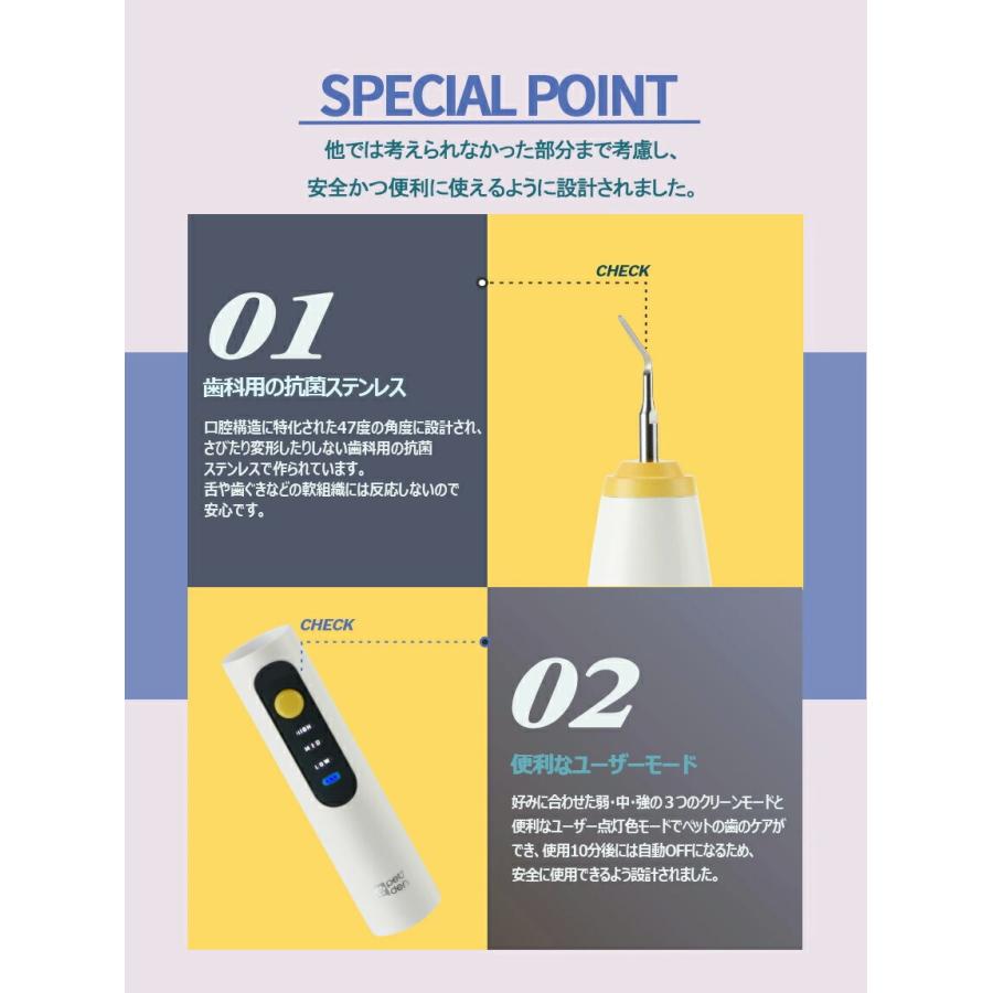 １個【Petden Plus】 ペット用 電動デンタルケア用品 「安全検証保証」 ペットデンプラス 防水機能 歯科用の抗菌ステンレス使用 ペット用品_4