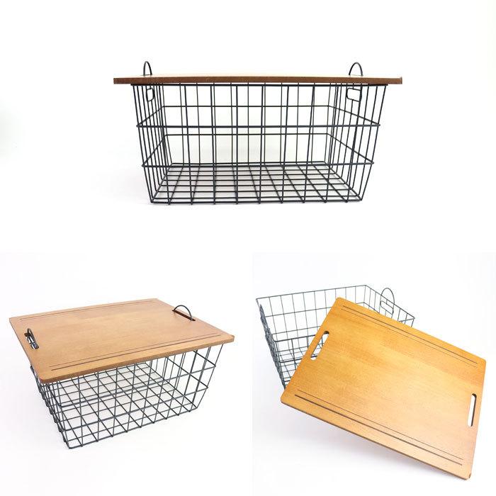 HABITER（アビテ） 収納ボックス ワイヤーバスケット バスケット フタ