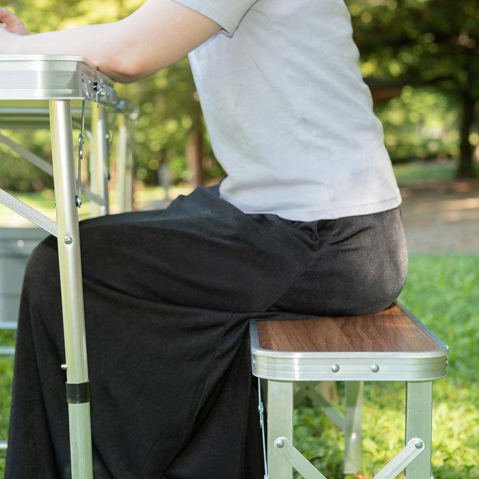 折りたたみテーブル アウトドア 軽量 フォールディングテーブル＆ベンチセット テーブル 折りたたみ ODL-559 キャンプ 持ち運び 持