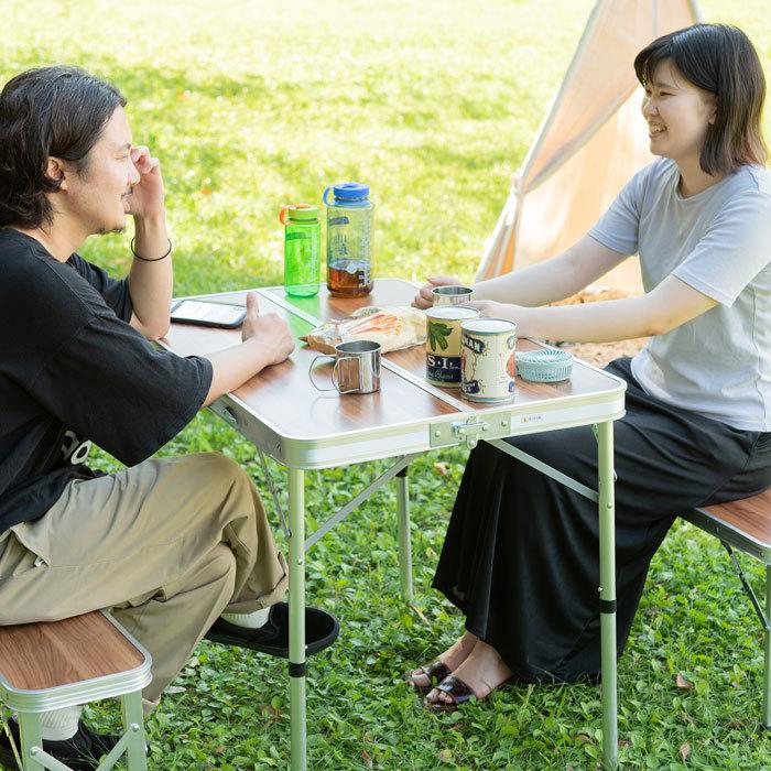折りたたみテーブル アウトドア 軽量 フォールディングテーブル＆ベンチセット テーブル 折りたたみ ODL-559 キャンプ 持ち運び 持