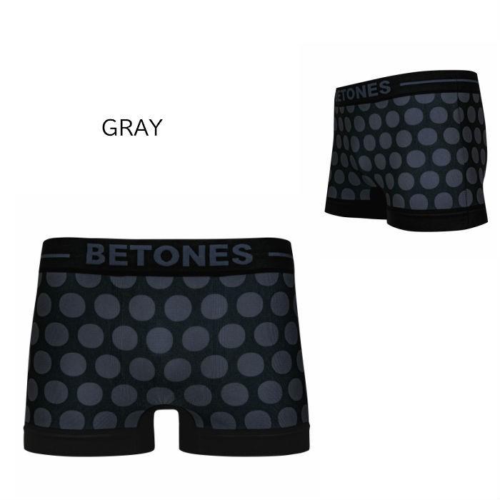 メール便 BETONES ボクサーパンツ メンズ パンツ 下着 ビトーンズ BUBBLE6 フリーサイズ  TA006 GRAY WHITE 速乾 | BETONES | 01