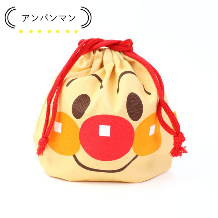 N     アンパンマン　コップ袋　給食袋　お着替え袋　ハンドメイド アンパンマン 巾着 フェイス かわいい お弁当袋 給食袋 コップ袋
