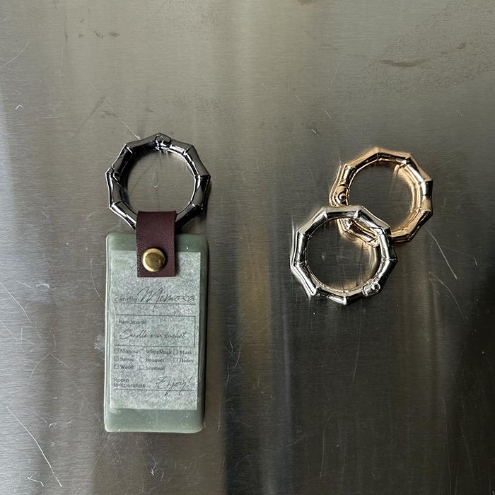 カラビナ 丸型 リング 丸 キーリング 丸カン おしゃれ バンブー型 The Bamboo Ring Carabiner サークルカラビナ 35mm |  | 02