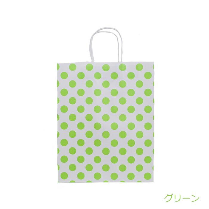 ギフト用 紙袋 手提げ ドット柄 プレゼント 用 全7色 1枚 おしゃれ