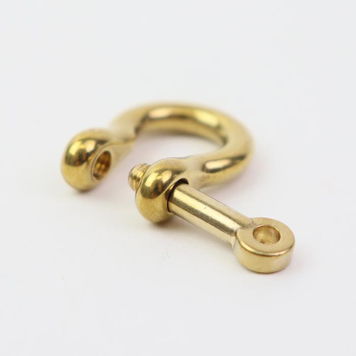 シャックル キーホルダー ねじ式 手カン Dカン 馬蹄型 真鍮 9mm ゴールド 金具 Uバックル 部品 パーツ DIY キーリング ハンドクラフト | ブランド登録なし | 04