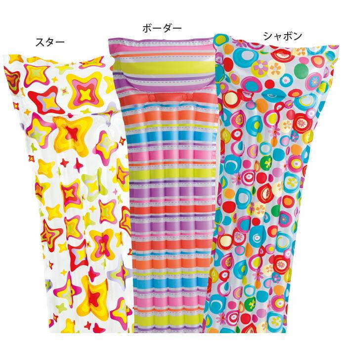 INTEX 浮き輪 フロート マット インテックス ウェーブラウンジマット 59711 Action Print Mats 183x69cm ...