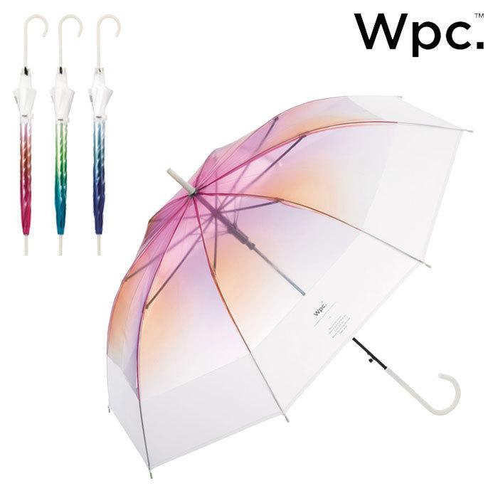 安い割引 撥水 Wpc 雨傘 グラデーション ワンタッチ 切り継ぎグラデーション レディース 60cm ビニール ジャンプ傘 傘 おし 透明 グラスファイバー 財布 帽子 ファッション小物