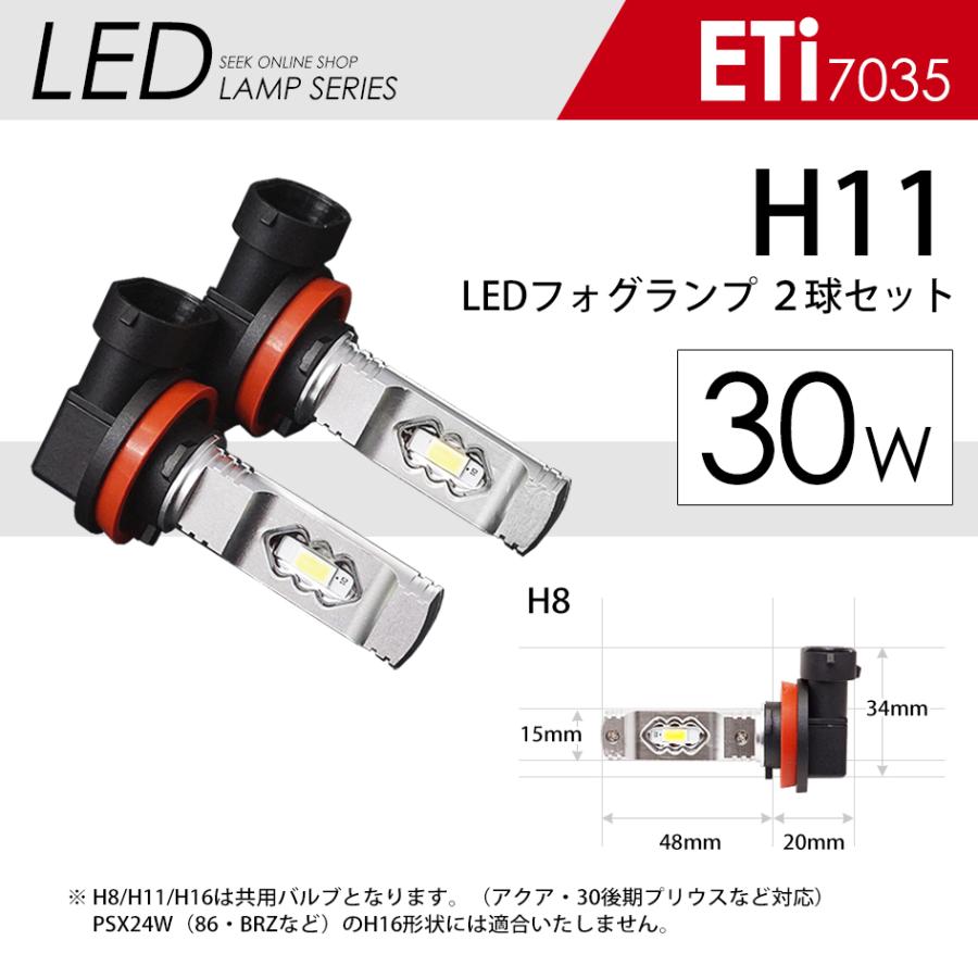 MITSUBISHI エアトレック スポーツギア Ｓリミテッド H16.1〜H17.10 LED フォグランプ H11 LEDバルブ ホワイト アイスブルー イエロー フォグ ETI 送料無料｜seek｜07