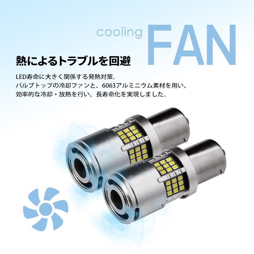 MITSUBISHI デリカ D3 H23.10〜 S25 LED ウインカー SEEK ファン付 54連 キャンセラー内蔵 150° ピン角違い 送料無料｜seek｜05