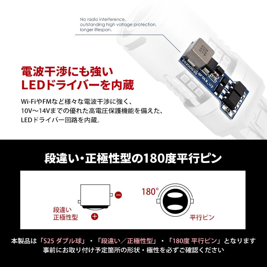 MAZDA ミレーニア H9.7〜H10.6 S25 LED ブレーキランプ / テールランプ 赤 SEEK 54連 冷却ファン搭載 爆光 ダブル球 送料無料｜seek｜08