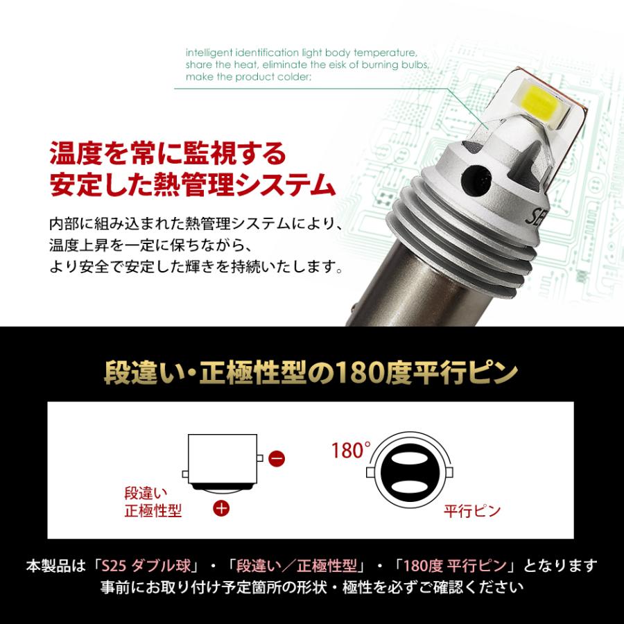 SUZUKI カルタス クレセント セダン H7.1〜H13.11 S25 LED ブレーキランプ / テールランプ 白 SEEK Products GSシリーズ 1500lm 爆光 ダブル球  送料無料｜seek｜05