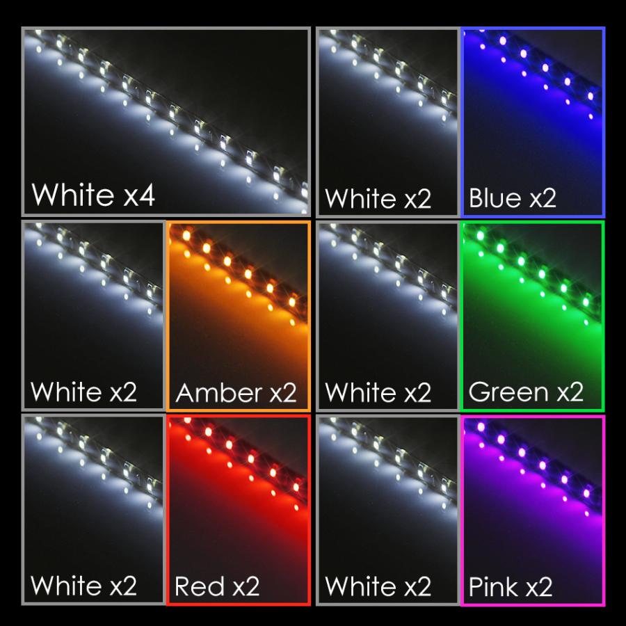 SEEK products LEDテープライト 30cm 15連 4本セット 12V 防水 正面