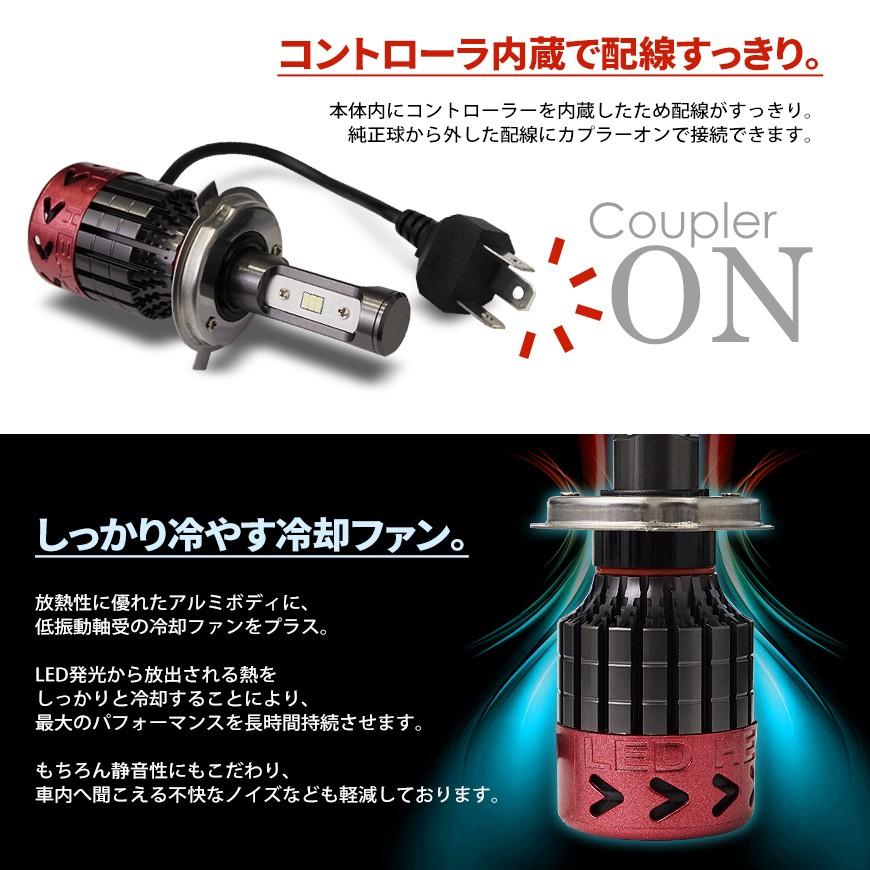 LEDヘッドライト H4 LED バルブ Hi Lo 切替 車 電球 爆光 8000ルーメン
